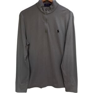 Polo Ralph Lauren Quarter Zip Pullover Mens Large Gray Long Sleeve Performance